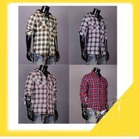 Men's New Casual Fashion Lattice Long Sleeve Shirts
