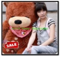 Sleeping Teddy Bear Brown Cotton & Nylon Stuffed & Plush Animal
