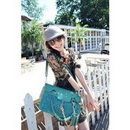 The Cat Explosion of Female Romantic Rose Manual Custom Rubber Red Thin Shoulder Bag