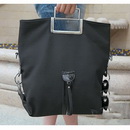 Iron Hoop Hand Women's Genuine Leather Handbags & Messenger Bag