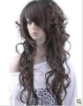 Sexy Long Hair Dark Brown Lady's Curly Synthetic Wigs