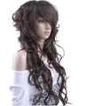 Dark Brown Deep Wave Lady's Long Style Synthetic Wigs