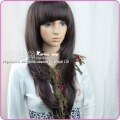 Dark Brown Japanese Synthetic 25.6 Inch Straight Full Lace Wigs