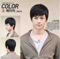Men's Black Short Hair Free Style Full Lace Wigs