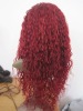20 Inch Red Curly Hair Lady's Long Full Lace Wigs