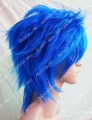 Blue Color Synthetic Layered Mixed Short Hair Party Wigs