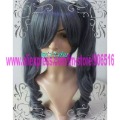 100% Japanese Kanekalon Fiber Cosplay Purple Color Synthetic Wigs
