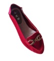 Red Leather With Small Decorations Women's Casual Shoes