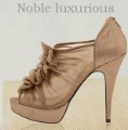 With Zipper Nylon & Lace High-heeled Women's Casual Shoes