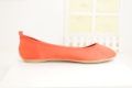 Flat Bottom Orange Genuine Leather & PU Women's Casual Shoes