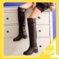 Thin Leg Had Knee Knight Belt Side Zipper Ladies Boots