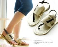 Pinch Flat Wide Child Size Backpack Instep with Toe Clip  Sandals Roman Beige