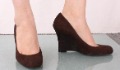 Genuine Leather Dark Red Slope With Women's Casual Shoes