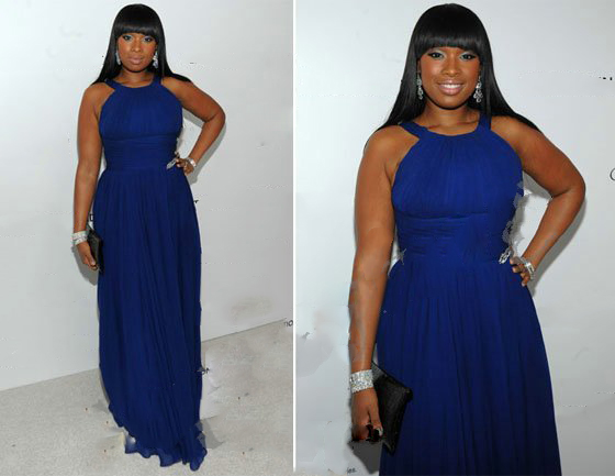 Custom Made Jennifer Hudson Oscar Red Carpet Celebrity Halter Chiffon Empire Cocktail Evening Dresses Elegant Formal Gown