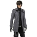 Wool Material Unique Gray Full Length Men's Jackets