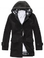 Black Long Sleeve Windproof Men's Jackets & Coats