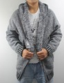 Yarn and Woolen Cloth Men's Knit Winter with Hat Sweaters