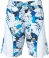 100% Polyester White Arch Back Swim Style Men's Shorts