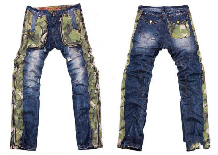 New Men's Straight Bottom Uniform Camouflage Cultivate Jeans