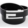 Golden Slivery Lap Length Smooth Button Men's Belts