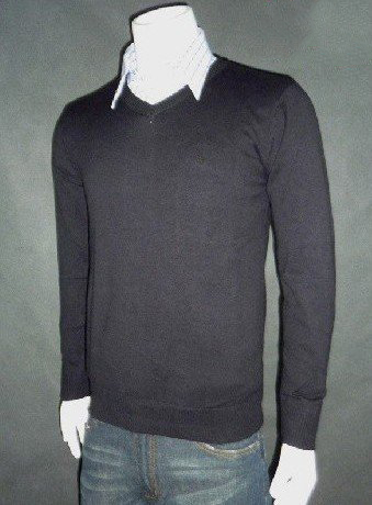 Excellent New Men's Spring V-Neck Anti-Shrink Hand Knitted Sweater