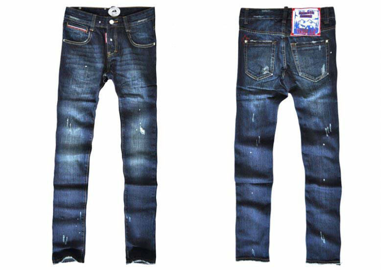 Men's Bottom Width Canister Embroidered Five Pockets Jeans