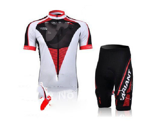 Black and Red Short-Sleeved Bicycle Riding Men's Suits
