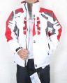 White & Red Outwear Waterproof Men's Hoodies & Sweatshirts