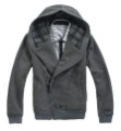 Wool / Polyester Gray With Zipper Men's Jackets & Coats