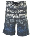 Navy Gradual Print Swim Style Anti-Wrinkle Men's Shorts