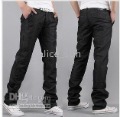 Men's Fashion Casual Breathable Black Slim Pants