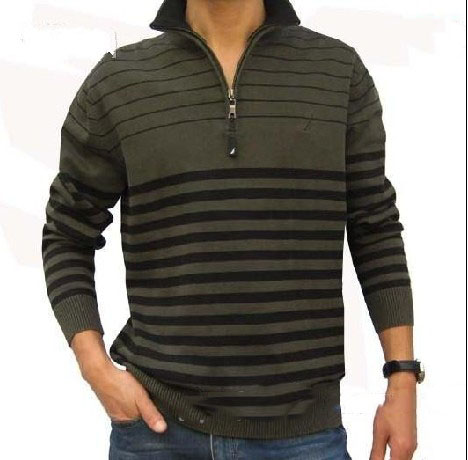 Nautica Men's Zip-Neck Cardigan 100% Cotton Sweater