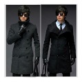 High Quality 100% Polyester Windbreaker Woolen Trench Men's Anti-Wrinkle Coats