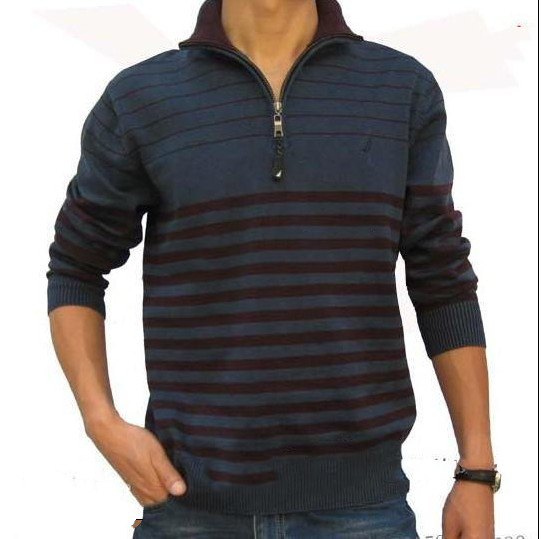 Nautica Men's Zip-Neck Cardigan Long Sleeve Sweater
