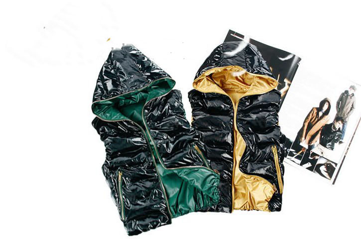 Black Sleeveless With Zipper Men's Vests & Waistcoats