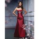Satin Chiffon Red Ankle-length Court Train Wedding Dresses