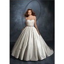 Sweetheart Ball Gown Floor-Length Beaded Full Lined with Bone Wedding Dress