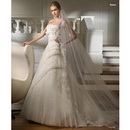 Embroidered & Lace Sleeveless White Beach Wedding Dresses