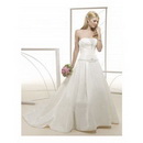 Ivory Taffeta Strapless Ruched Bodice with Ball Gown Wedding Dresses