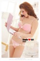 Noble Lace Princess Bowknot Sexy Lovely Bra Underwear Suit Powder