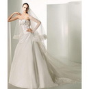 Satin & Tulle Sleeveless White Beach Wedding Dresses
