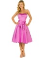 Sleeveless Strapless Knee Length Sweet Pink Party Clubwear