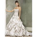 Embroidered & Ruffles Satin & Chiffon Floor-length Beach Wedding Dresses