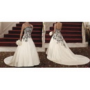 Anti-Static Sleeveless Floor-Length A-Line Style 100% Polyester Cathedral Train Wedding Dresses