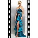 Split Front Taffeta Sweetheart Sexy Ruffle Bead Bridesmaid Gown Evening Dress