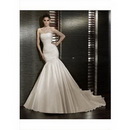 Strapless Organza Satin Beach Princess Floor-length Glamorous & Dramatic Ivory Wedding Dress