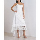 White Sleeveless Strapless Simple Wedding Bridesmaid Dressss