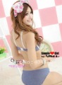 Stripe Asymmetric Pattern Movement Gathered Underwear Bra Wind Lovely Suit
