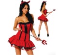Women's Sexy Design Short Red Halloween Vampire Pirate Costumes