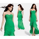 Green With Diagonal Stripes Chiffon Asymmetrical Wedding Dresses